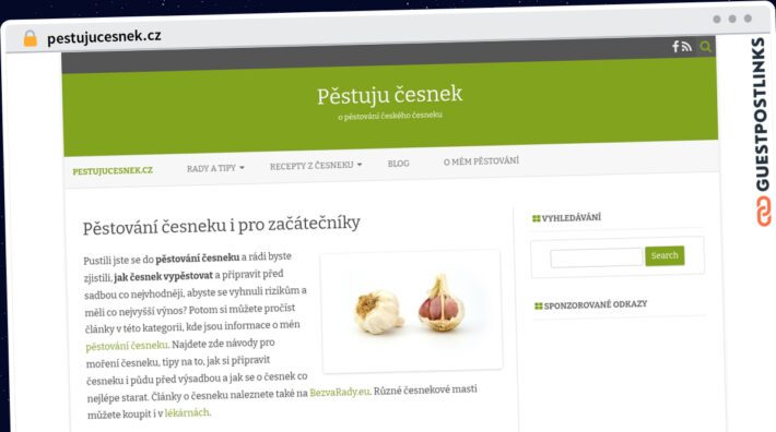 Publish Guest Post on pestujucesnek.cz