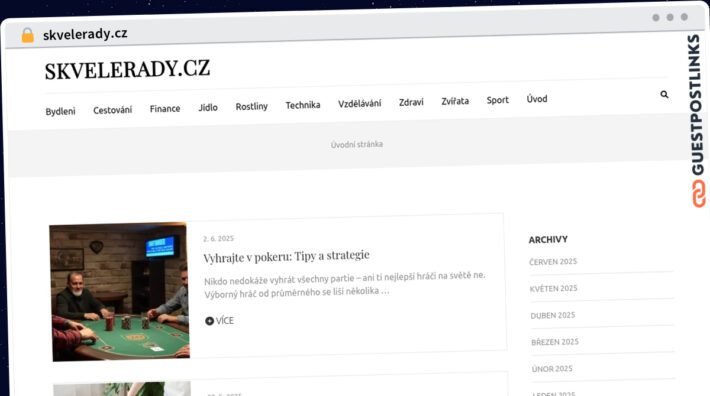 Publish Guest Post on skvelerady.cz